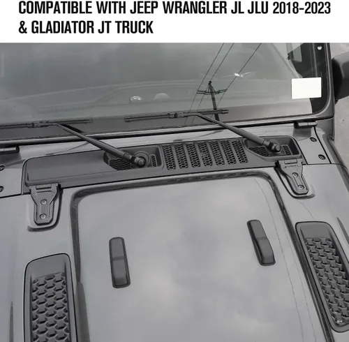 Miniatura 6 de JeCar Cubiertas de bisagra de capó, accesorios exteriores compatibles con Jeep Wrangler 2018-2023 JL JLU 2018-2023, acabado de fibra de carbono