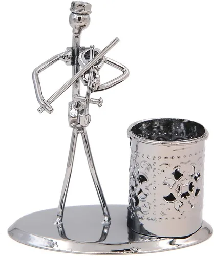 Música Tema de Músico Sombrero de Hierro Hombre Arte de Acero Metal Personalidad Creativa Lápiz Titular de Lápiz Taza Olla Oficina Estudiantes