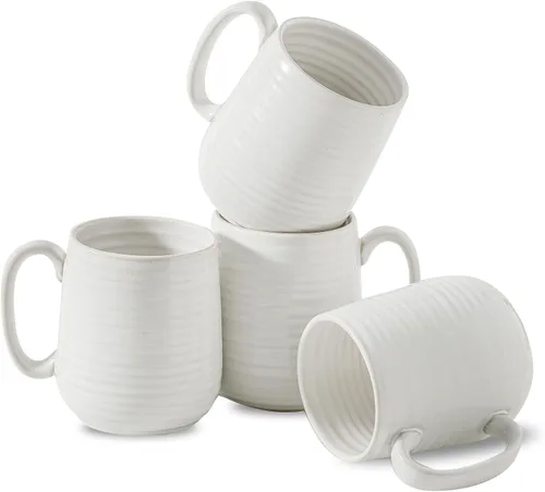 Miniatura 21 de Juego de tazas de café de cerámica grandes - 15 oz tazas de café con mango de porcelana, juego de 4 con mango, perfectas para capuchino, té, moca