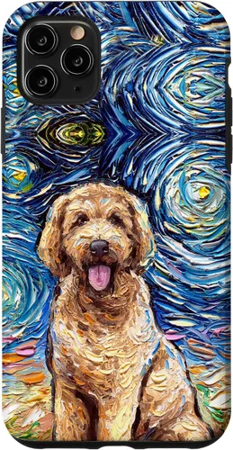 Miniatura 13 de Cute Goldendoodle Starry Night Doodle Dog Art by Aja Case for iPhone 17