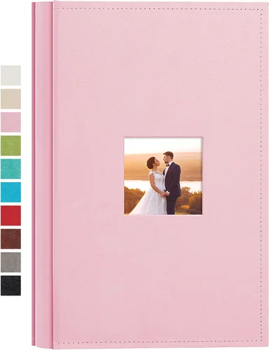 Miniatura 13 de potricher Álbum de fotos pequeño de 4 x 6 pulgadas, 200 fotos, cubierta de cuero, libro de fotos con 200 bolsillos horizontales para familia, boda