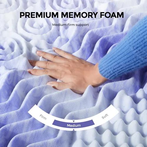 Miniatura 5 de Dreamsmith Cubrecolchón tamaño individual, 3 pulgadas, 7 zonas, de espuma viscoelástica, para aliviar la presión, fabricado con espuma certificada