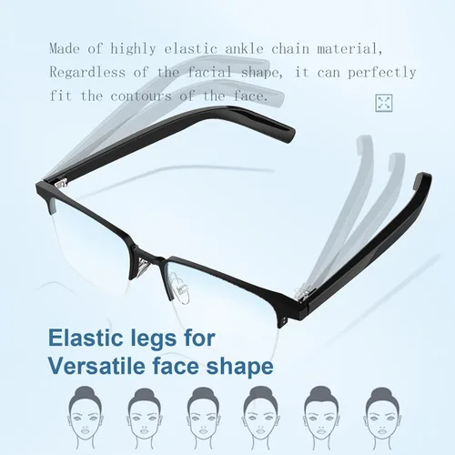 Miniatura 4 de Gafas Bluetooth inteligentes de audio para hombres y mujeres con altavoces, control de dientes azules, con altavoces, para hombres y mujeres, gafas