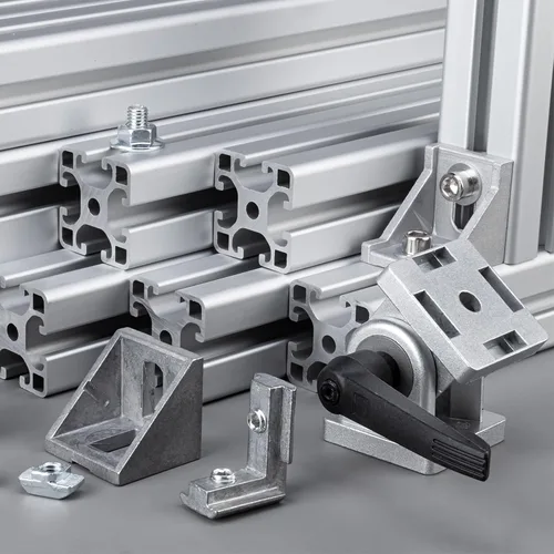 Miniatura 5 de uxcell 2 soportes de esquina de perfil de aluminio con ángulo de 45 grados, conectores de junta de esquina para serie 4040 (tono plateado)