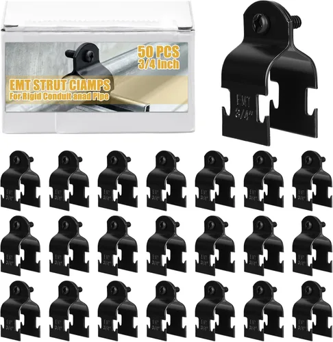 Miniatura 14 de Landhoow Emt Pipe - Abrazaderas universales de puntal para canal, accesorio de conducto electro galvanizado con perno y tuerca, herramienta