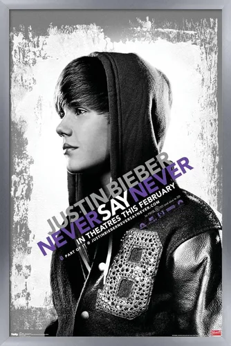 Miniatura 9 de Trends International Justin Bieber - Póster de pared con texto en inglés "Never Say Never Say Never", 14.725 x 22.375 pulgadas, versión enmarcada