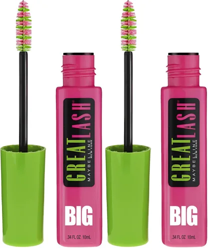 Miniatura 9 de Maybelline Great Lash BIG máscara lavable, voluminizadora, espesante, alargadora, color negro intenso, 2 unidades Muy negro