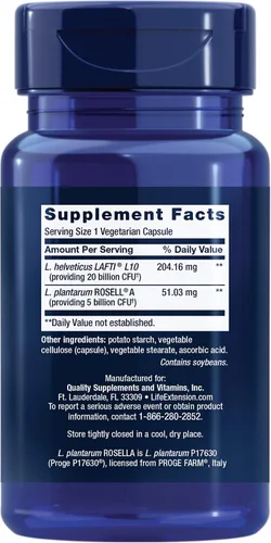 Miniatura 2 de Life Extension FLORASSIST Probiótico Salud de la Mujer, Salud Vaginal, Salud Digestiva, Salud Inmunológica, Sin Gluten, Sin OGM, Vegetariana