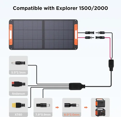 Miniatura 4 de ZOUPW Adaptador DC7909 a DC8020, conector eléctrico apto para panel solar portátil de 100 W/200 W, compatible con Jackery Explorer 1000 Pro/1000