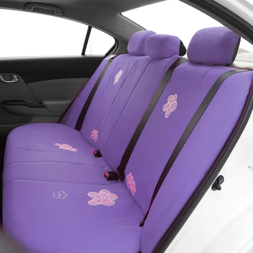 Miniatura 2 de FH Group Fundas de asiento de automóvil con bordado floral, ajuste universal, asiento trasero de banco dividido, funda de asiento lavable para SUV