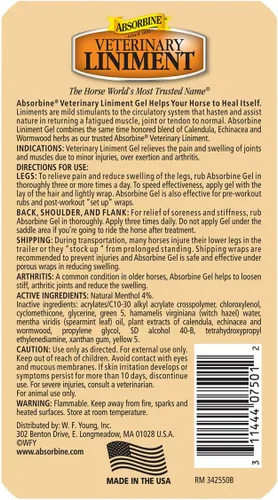 Miniatura 5 de Absorbine Gel de linimento veterinario, ungüento analgésico tópico de mentol para músculos adoloridos, dolor de articulaciones y artritis, paquete