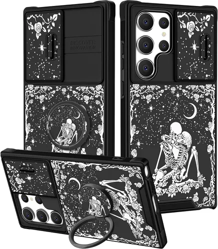 Miniatura 112 de Funda 2 en 1 para Samsung Galaxy Note 10 Plus con diseño de calavera para teléfono con diseño de esqueleto para yoga, fantasma, horror, con cubierta