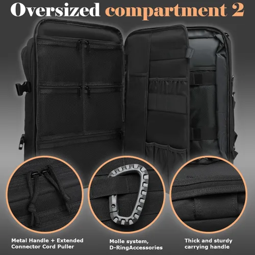 Miniatura 5 de Mochila táctica para cuchillos de chef, bolsa de transporte profesional para cuchillos, estuche organizador de viaje con más de 30 bolsillos