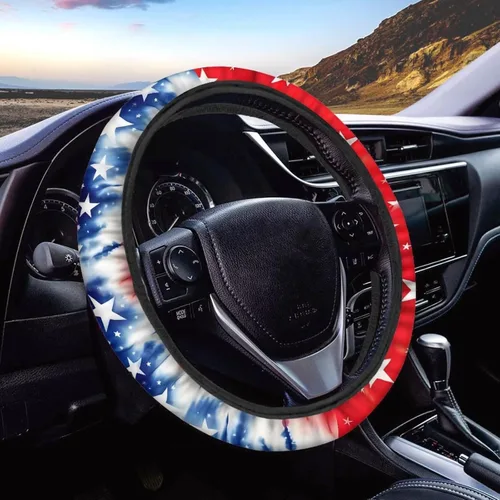 Miniatura 27 de Yewattles 250th Eagle and American Flag - Funda universal para volante de automóvil, para mujeres y hombres, 15 pulgadas de diámetro, poliéster