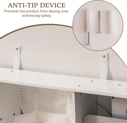 Miniatura 7 de ROBUD Juego de cocina de madera para niños, cocina de juguete de simulación con máquina de hielo, máquina de café, horno, microondas, gabinete