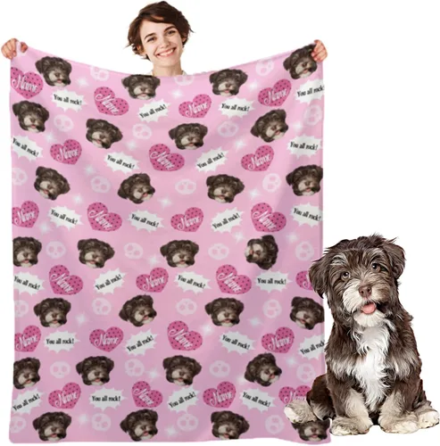 Miniatura 26 de Manta personalizada para perros con nombre – Manta personalizada para perros grandes, medianos y pequeños, manta suave y acogedora, regalo