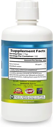 Miniatura 3 de NutriNoche Suplemento líquido de calcio – 99.99% nano calcio cristalino ultra puro para mujeres, hombres y niños – Alternativa a citrato de calcio