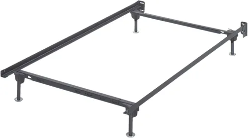 Miniatura 6 de Signature Design by Ashley Perno de metal ajustable en base de cama con deslizadores protectores de suelo, Queen, color negro