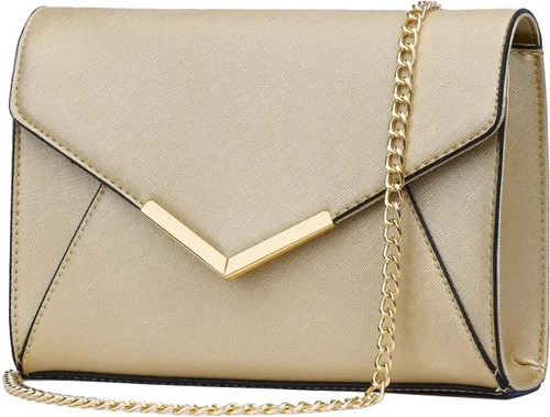 Miniatura 10 de KKXIU Bolso Clutch de Noche Tipo Sobre de Cuero Sintético Elegante para Mujer, Bolso Plegable para Fiesta, Boda, Graduación