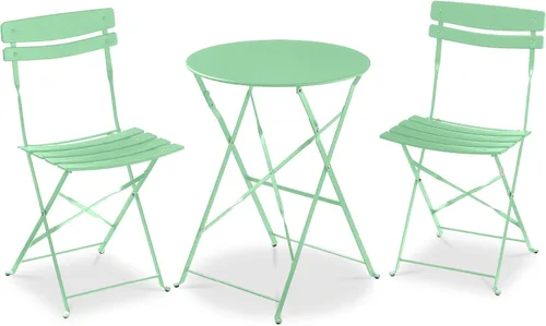 Miniatura 19 de Best Choice Products Juego de 3 piezas de bistró, diseño plegable que ahorra espacio, acero sólido, juego de muebles de patio al aire libre con 2
