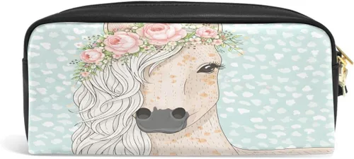 Miniatura 2 de Estuche para lápices de caballo de flores para niños, estudiantes, papelería, estuche para lápices, bolsa para niños y niñas, organizador