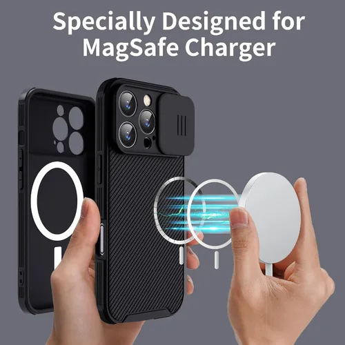 Miniatura 2 de Funda magnética para iPhone 16 Pro Max, funda protectora de cámara para iPhone 16 Pro Max [compatible con carga MagSafe] con cubierta deslizante