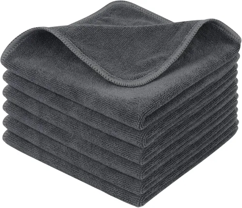 Miniatura 7 de Paños de limpieza de microfibra, para cualquier propósito SINLAND (12 x 12 pulgadas), Gris pizarra, Paquete de 6