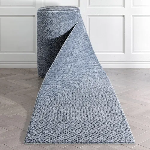 Miniatura 8 de Well Woven Alfombra de pasillo de tamaño personalizado, elige tu longitud, color gris piano, tribal, diamante, geométrico, 31 pulgadas de ancho x 16