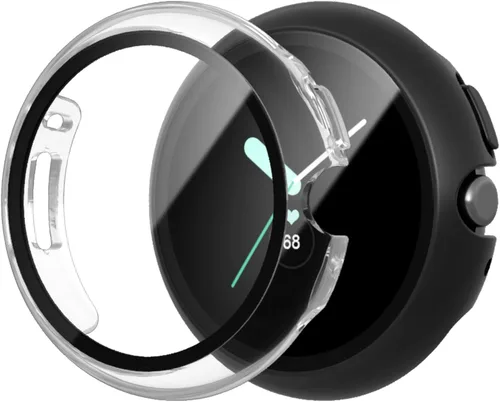 Miniatura 12 de JZK Paquete de 2 fundas protectoras de pantalla para Google Pixel Watch 2 (2023) / Pixel Watch, carcasa protectora general resistente a los arañazos