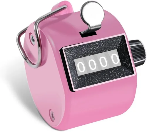 Miniatura 10 de TESEAS Clicker Counter - Contador manual de mano, contador de 4 dígitos, paquete de 2 contadores mecánicos de mano, clickers para pitch, umpire