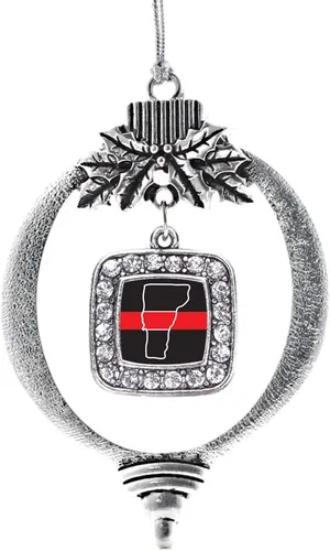 Miniatura 165 de Inspired Silver - Nana púrpura - Adorno de Navidad plateado - Adorno cuadrado para árbol de Navidad con circonita cúbica - Decoración colgante