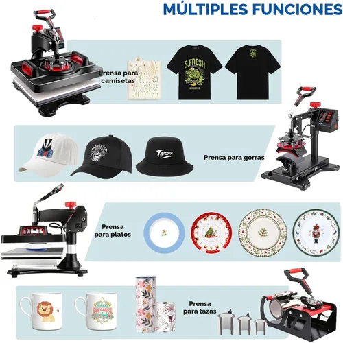 Miniatura 2 de AKEYDIY - Prensa de calor profesional 8 en 1, máquina de sublimación de 12" X 15", máquina de presión para camisas, con oscilación de 360° - Prensa