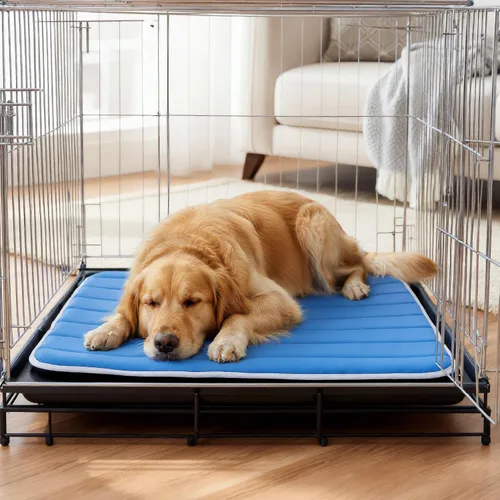 Miniatura 7 de Tapete refrescante para perro, esponja de memoria fría para perro, cama plegable para mascotas y antideslizante, (Q-Max > 0.45) de larga duración