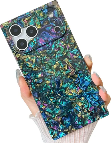 Miniatura 9 de Elegante concha de madre perla compatible con iPhone 13 Pro de 6.1 pulgadas, estuche de borde rectangular, elegante y delgado, con perla de abulón