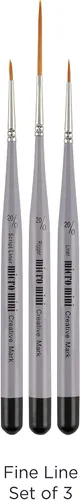 Miniatura 16 de Creative Mark Juego de 30 pinceles de pintura con microdetalles, mini pinceles para acrílico, acuarela, óleo, cara, uñas, pintura a escala y dibujo