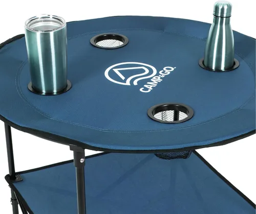 Miniatura 8 de Camp & GO - Mesa redonda de tela ligera y portátil, plegable, de 28 pulgadas, color azul pizarra