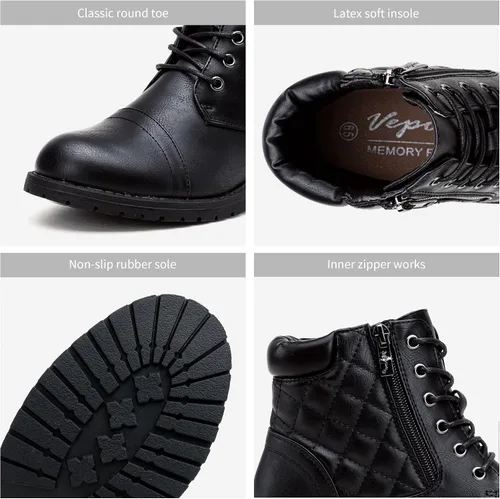 Miniatura 5 de Vepose - Botas de combate a la moda para mujer, altura al tobillo