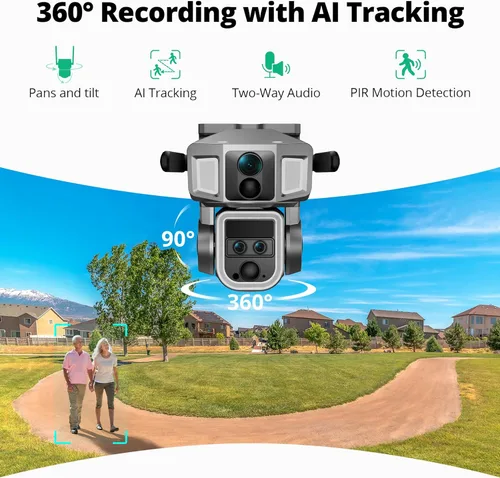 Miniatura 5 de Cámara de seguridad celular 4G LTE para exteriores, cámara solar inalámbrica de 10x zoom óptico 4K, 12000mAh, sin WiFi o modo WiFi 2, cámara