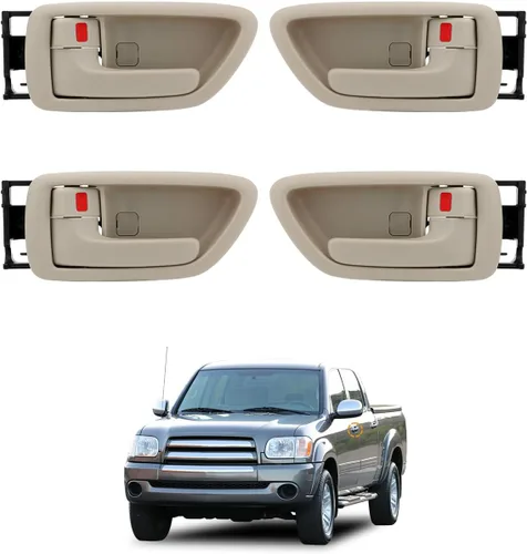 Miniatura 11 de Manija de puerta interior con bisel, compatible con 2000 2001 2002 2003 2004 2005 2006 2007 Toyota Avalon Sequoia Tundra (cabina tripulada), Beige