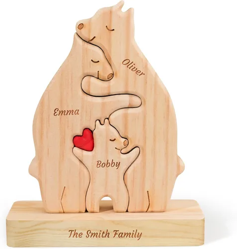 Miniatura 11 de Rompecabezas de madera personalizado con 2 a 7 nombres, personalizado para mamá, papá, miembros de la familia, rompecabezas personalizado con nombre