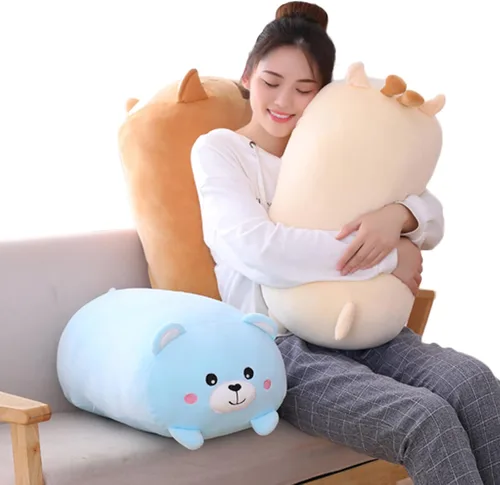 Miniatura 5 de Oso de Peluche Juguete Animal de Peluche Almohada Cilíndrica para Abrazar Regalos para Cumpleaños de Niños, San Valentín, Navidad, 8 pulgadas