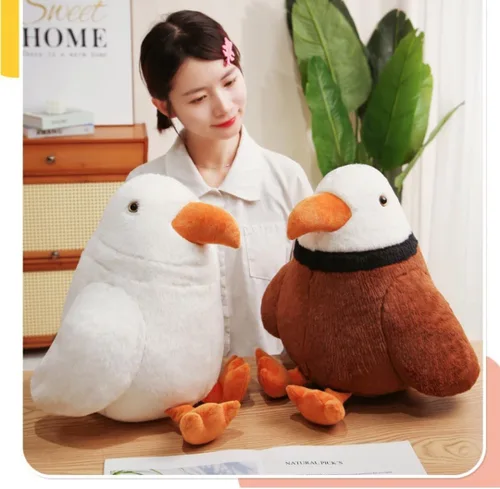 Miniatura 6 de Peluche grande de águila calva – Animal de peluche de águila de 11.8 pulgadas – Juguete de almohada de felpa y blando – Lindo juguete de peluche