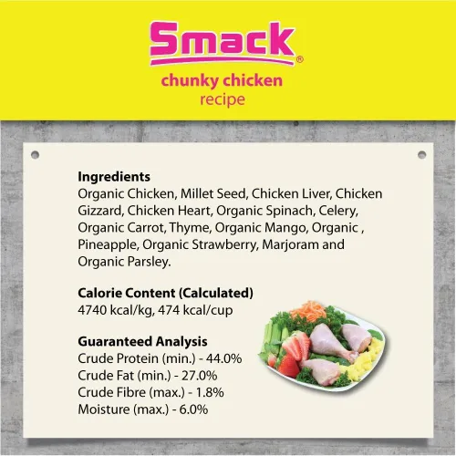 Miniatura 6 de Smack Pet Food - Alimento orgánico crudo deshidratado para perros, sin granos, sin gluten, alimentos crudos para perros (pollo grueso, 8.8 onzas)
