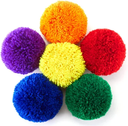 Miniatura 3 de Paquete de 6 bolas de forro polar suave grandes de 5 pulgadas, bolas de juego arcoíris para Dodge Ball, balonmano, campamentos y escuelas
