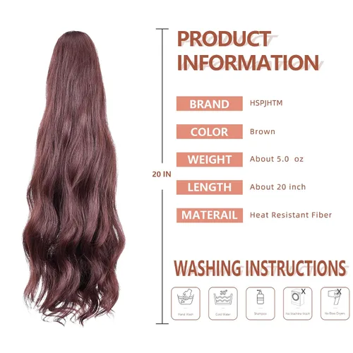 Miniatura 9 de Extensiones de cola de caballo de cabello rubio, extensiones de cola de caballo para mujer, pinza de extensiones de cabello rizado de 12 pulgadas