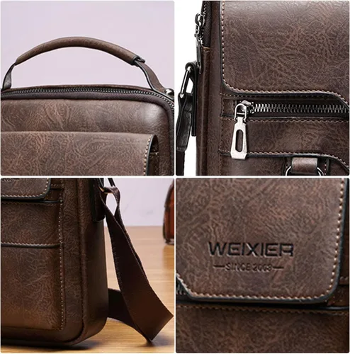 Miniatura 4 de Bolsa de mensajero para hombre, de piel sintética, bolsa de hombro, bolsa de viaje, bolso de hombre, bolso casual, bolsa de mano con personalidad