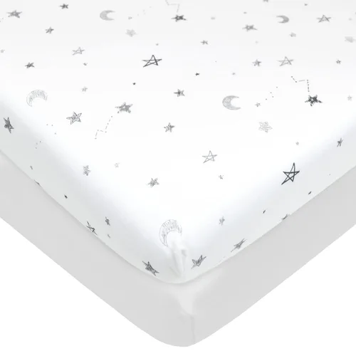 Miniatura 11 de American Baby Company - Juego de 2 sábanas ajustadas de mini cuna 100% algodón natural 38" x 24" - Sábanas portátiles pequeñas y transpirables