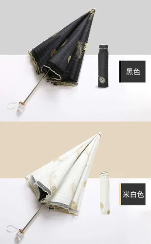 Miniatura 4 de Honeystore Parasol de viaje plegable Brolly Anti-UV Sombrilla Vintage