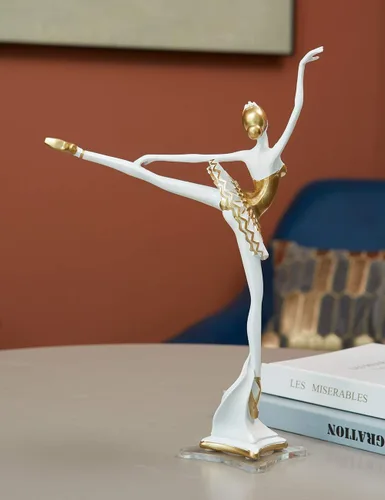 Miniatura 11 de HAUCOZE - Estatua de bailarina de bailarina, escultura de yoga para mujer, decoración moderna, 12 pulgadas