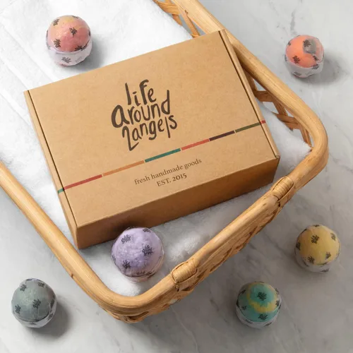 Miniatura 5 de LifeAround2Angels bombas de baño set de regalo 12 Fabricado en E.E. U.U., manteca de Karité y Coco, humectante para piel seca, Kit de Spa con perlas